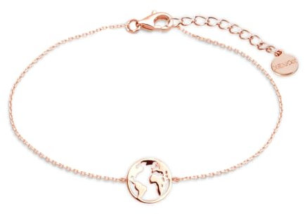 XENOX XS3165R Damen Armband Welt Erde Sterling-Silber 925 Rose 18,5 cm