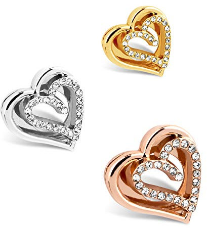 THIORA Charmband Charms | 'Diamantherz' Anhänger | Diamond Heart Charm | Mesh Armband Charm (Silber)