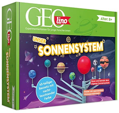 FRANZIS 67075 - GEOlino Unser Sonnensystem - Leuchtet im Dunkeln - 45 teiliger Bausatz - Ab 8 Jahren