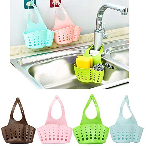 Küchen Utensilienhalter Schwammhalter Spüle Halter Korb,Colorful Schwamm Storage Rack-Korb Wäsche-Tuch Toilettenseife Regal Organizer Küche Badezimmer Gadgets Spüle Regal Korb (Blau)