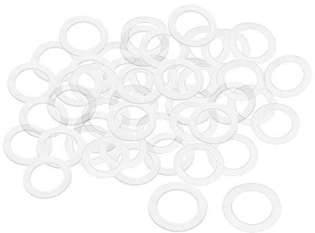 sourcing map 200 Stk. Flache Unterlegscheibe Nylon M20 Dichtung 30mm AD 20mm ID 1mm Dicke Klar für Wasserhahn Rohr Wasserschlauch Isolierung Schrauben
