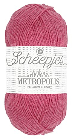 Scheepjes Metropolis 50g - 060 Jaipur, Pink Acrylic and Wool Blend Yarn