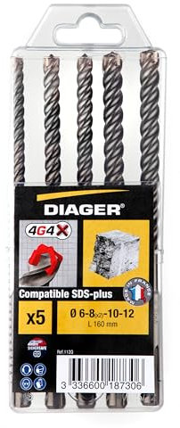 Diager LMA00201 Coffrets de 5 forets béton SDS-plus-112Q