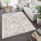 TAPISO Versay Teppich Shaggy Langflor Hochflor Creme Grau Modern Karo Design Meliert Wohnzimmer Schlafzimmer Kinderzimmer ÖKOTEX 80 x 150 cm