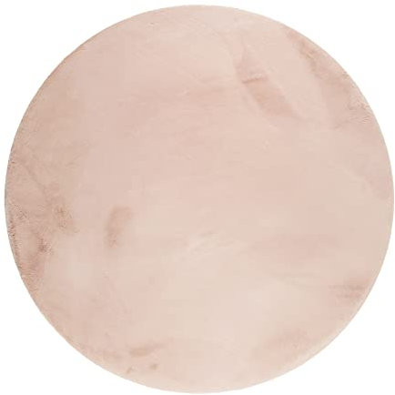 Esprit Home, Moderner Hochflor Teppich - Läufer für Wohnzimmer, Flur, Schlafzimmer, Alice (200 cm rund, rosa)