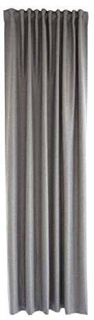 Homing blickdichter Vorhang Uni Gardine Grau einfarbig | abdunkelnd weich Akustikgardine Wohnzimmer Schlafzimmer Kinderzimmer | Dekostoff (1Stück) 245 x 140 cm(HxB)