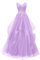 Xinaier Damen Spaghetti-Träger Lang Tüll Formellen Abendkleid Ballkleid Brautkleider Flieder Größe 40