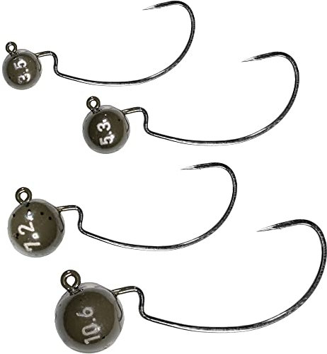 LMAB Offset Jigköpfe Tungsten bleifrei - Jighead Wide Gap weedless, Gummifisch & Gummiköder Haken zum Finesse Angeln, Ultralight Barschangeln & Zanderangeln (Hakengröße 2/0, 5,3 Gramm)