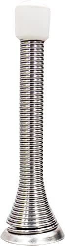 Spring Door Stop 8.5cm Length - Stop Doors from Opening Too far and Causing Damage to Walls (Chrome)