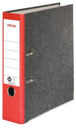 Sigma Ordner, breit, wolkenmarmor, rot, 5 Stück