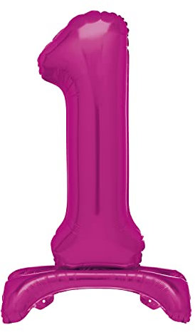 Unique Party 12871 - Ballon Géant Debout Numéro 1-76 cm - Rose Vif