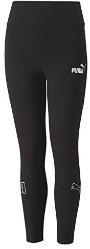 PUMA Mädchen Puma Power Colorblock 7/8 Leggings G Strumpfhose, Puma Schwarz, 140 EU