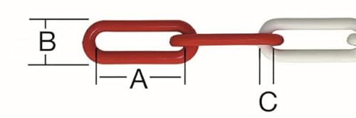 Vormann 008220060RW Kunststoffkette, Rot/Weiß, 6 mm, 30 Meter