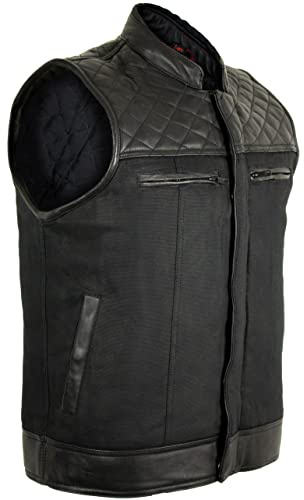 Biker Textilweste mit Gesteppten Diamond Schultern (M)