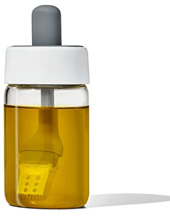 OXO Good Grips Glass Oil Bottle and Silicone Brush, 8 oz