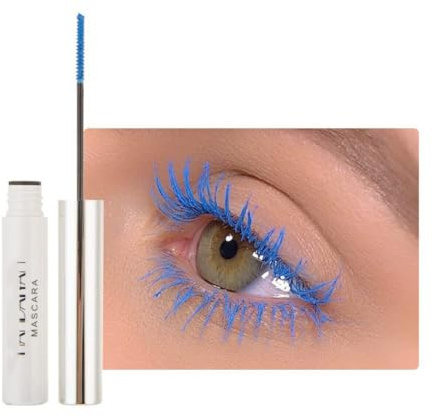 12 Colors Waterproof Mascara Non-Dizzy Long-Lasting Mascara Bleu Blanc Violet Vert Eyelash Eye Makeup (Blue)