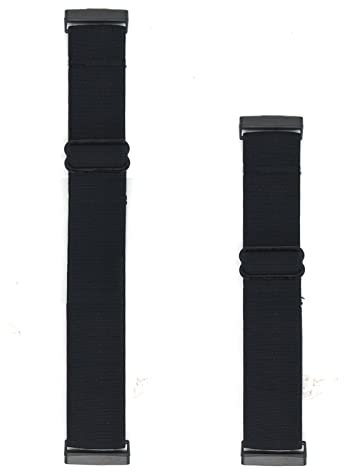Verstellbares elastisches Handgelenk-/Knöchelband für Fitbit Sense 2 oder Versa 4 Smartwatch, dehnbares Band für Damen und Herren (Schwarz, Medium)