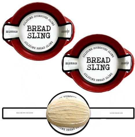 UK Designed - 2 Silicone Bread Sling for Dutch Oven - Reusable Bread Mat-Heat Resistant Dutch Oven Liners w/Long Handles - Non-Stick Bread Silicone Mat - Sourdough Bread Baking Supplies (Bread Slings)