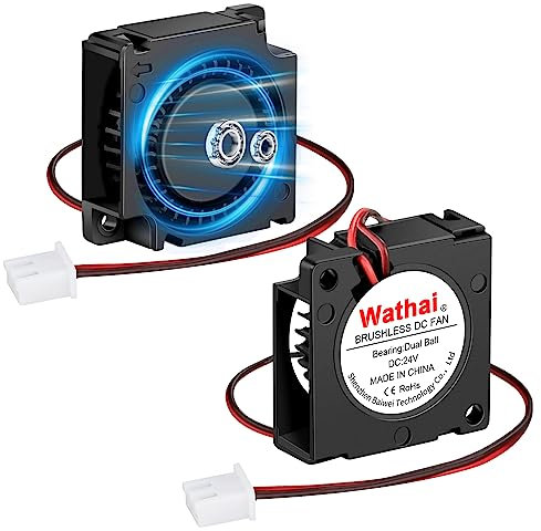 Wathai 3010mm 30mm Blower Fan 24V - Duall Ball Bearing Perfect for Ender 3 Fan Upgrade, 24 Volt Replacement Extruder Fans for 3D Printer Cooling 2 Pack