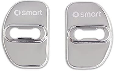 BRALEM 2 StüCk Auto TüRschloss Abdeckung Für Smart 453 451 450 Fortwo Forfour, Schutzriegelkappe Aufkleber Korrosionsschutz Kfz-Innenraumschutz ZubehöR,Silver-453