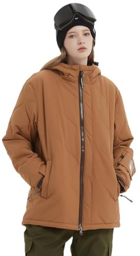 Bluemagic Vestes de Ski Femme, Veste Chaude d'Hiver pour Femmes, Extérieur Vêtements Thermiques Coupe-vent Etanche à l'humidité Chaud Respirant(Couleur Café, S)