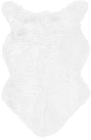 QANYEGN Kunstfell-Teppich aus Schaffell, Waschbarer Flauschiger Teppich, Flauschiger Shag-Teppich, Flauschiger Shag-Schaffell-Nachttischteppich, Waschbarer Überwurf(Weiss)