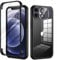 seacosmo für iPhone 12 Mini Hülle mit eingebautem Panzerglas Displayschutz und Kamera Schutzfolie [9H HD], 360 Grad Handyhülle Ganzkörper Stoßfeste iPhone 12 Mini Case - Schwarz