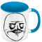Tasse, hochwertig, Blau – Me Gusta Meme Face Internet Troll Fun Witz – Tasse mit Henkel und farbigem Innenfutter