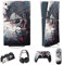 playvital Autocollant Protection pour ps5 Slim Console Accessoires,Sticker Skin pour ps5 Manette & Télécommande & Casque & Station de Charge,Digital Edition-Clown Tueur