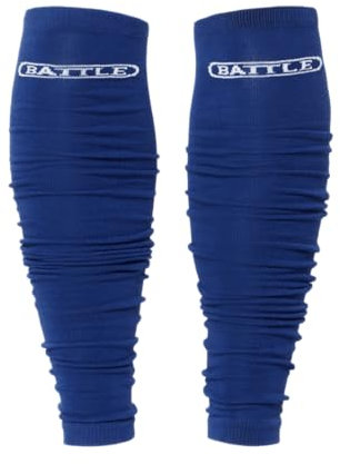 Battle Sports Long Scrunch Football Sock Sleeve, Extra Long Sport Calf Sleeve for Men & Boys, Blue, Small/Medium, Large/X-Large