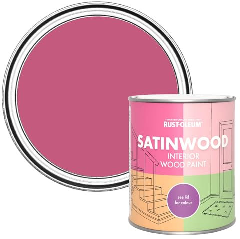 Rust-Oleum Pink Satinwood Interior Wood Paint - Raspberry Ripple 750ml