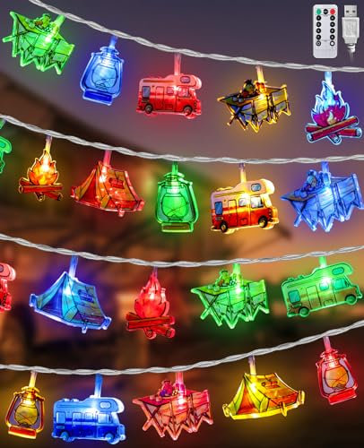 AceList 3 m, 20 LEDs, Camping, Lichtschleife, Batterie, Timer und USB, 8 Modi, Wohnwagen, Dekoration, Lichtketten, für Wohnmobil, Dekoration oder Zeltdekoration, Picknick Camping dekoratives Zubehör,