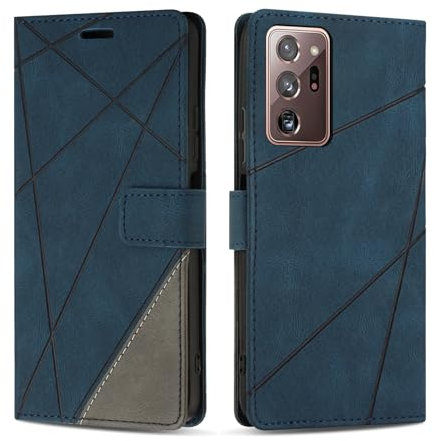 SONWO Handyhülle für Samsung Galaxy Note 20 Ultra Hülle, Premium PU Leder Handyhülle Wallet Silikon Schutzhülle Klapphülle für Samsung Note 20 Ultra, Blau