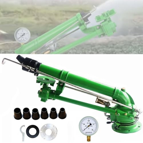 Máquina de riego rotativa automática, aspersor automático de riego agrícola, pulverizador de eliminación de Polvo para Equipos de riego por aspersión con Juego de 6 boquillas, para