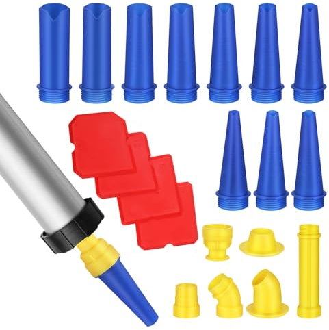 20Pcs Caulking Nozzle Tips Set, Reusable Caulk Extension Nozzle Applicator, Versatile Caulking Tools for Doors, Windows, Floors, and Sinks, Plastic, Multi-Color, 4.28X1.18X1.18Inch
