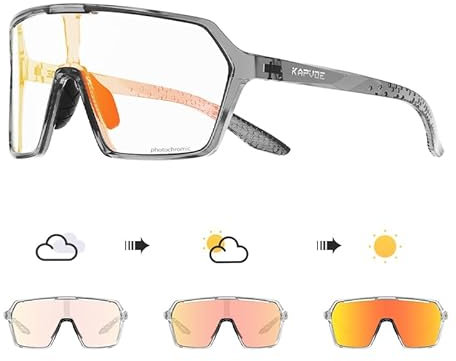 KAPVOE Gafas de sol fotocromáticas para bicicleta para hombre y mujer, gafas de sol deportivas transparentes para bicicleta de carreras, montura TR90, gafas de ciclismo con protección UV400, gafas