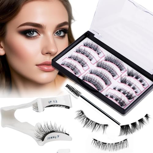 Magnetic Eyelashes Natural Look Best Magnetic Lashes UK Kit with Applicator 3D False Eyelashes Magnetic Reusable Magnet Eyelashes Magnetic Eye Lashes No Glue or Eyeliner Needed for Beginner Easy Use