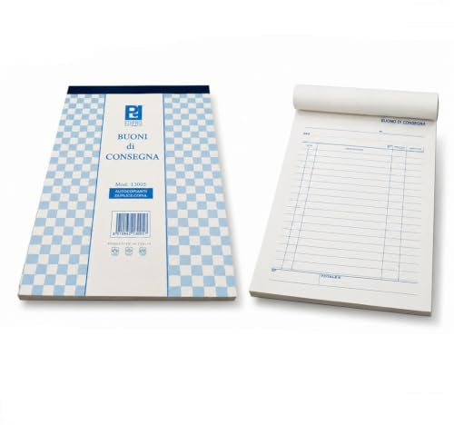 2 Blocchi Buoni di Consegna, 50 Moduli Autocopianti, Uso Commerciale (2 COPIE, A5)