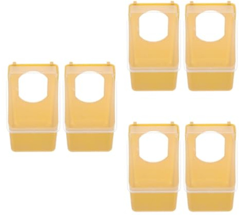 BESPORTBLE Comedero para Pájaros De La Jaula Alimentador Colgante para Palomas Y Aves Pequeñas Caja De Alimentación con Tapa para Comida Y Agua Fácil De Instalar Y Limpiar 6 Piezas