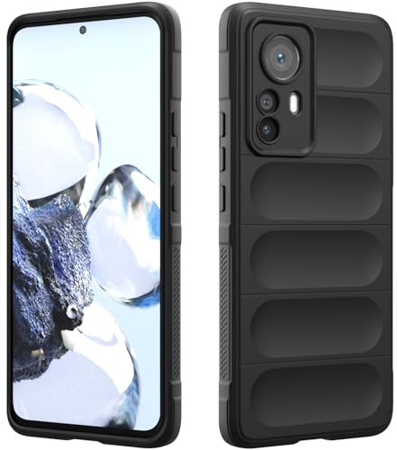RIIMUHIR Hülle Kompatibel mit Xiaomi 12T Pro, Silikon Hülle Weicher Berühren, Kratzfestes Stoßfest Handyhülle, Rundumschutz Schutzhülle mit Kameraschutz (Schwarz)