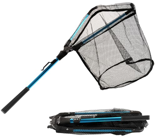 LLCJYYCY Fishing Net with Handle,Fishing Landing net with Telescoping Pole Handle,Folding Fishing Net for Easy Transportation & Storage，Fishing Nets for Fish for Kids Adults