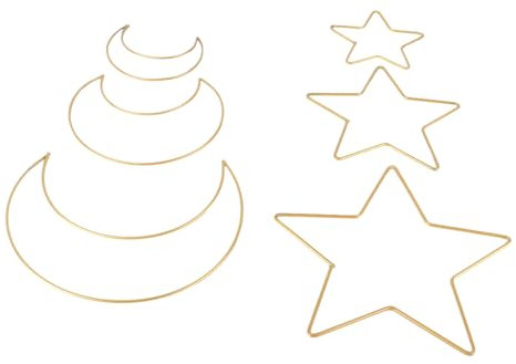 Cabilock 6 Stück Band Traum Ornamente Ringe bastelsachen bastelsets звёздочка DIY Material moonbyul handgefertigtes DIY-Accessoire Dreamcatcher DIY-Material Kranz DIY Rahmen Metall Golden