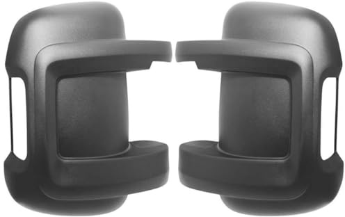 Easy Link 2x Spiegelkappen Satz Schwarz Kurz Arm 735424438 735424437 | Außenspiegel Abdeckung Kappen Links Rechts Kompatibel mit Peugeot Boxer Citroen Jumper Fiat Ducato 2006-2020