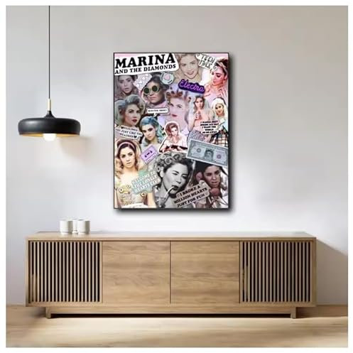 PUCHENGP Poster Plakat Marina And The Diamonds Poster, Sängerin, Kunstposter, Leinwandposter, Wandkunst, Schlafzimmerdekoration 50 * 70cm rahmenlos