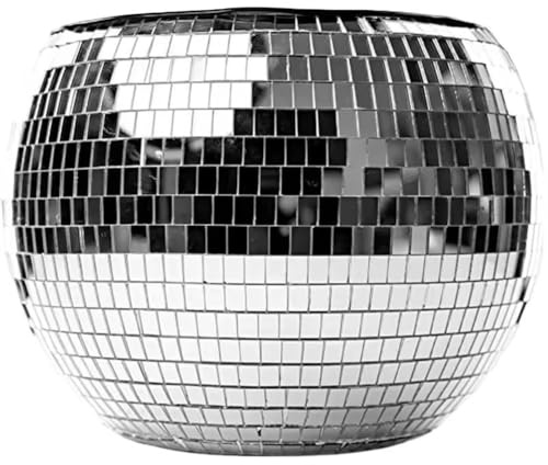 Rersduyt 10 Inch Disco Ball Ice Bucket Disco Ball Ice Bucket Beverage Tubs Disco Ball Bowl Vase Cup for Partys and Weddings for Beer Cocktail Wine Champagne Cold Drinks