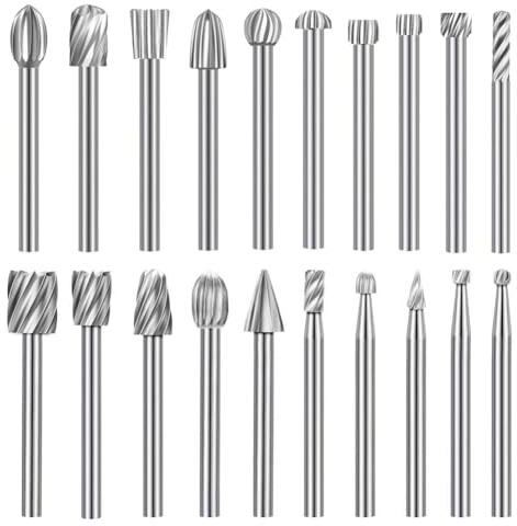 TsoLay Drill Bit Wood Engraving Router with1/8 (3mm) Shank Rotary Tool Accessories forDIY Woodworking
