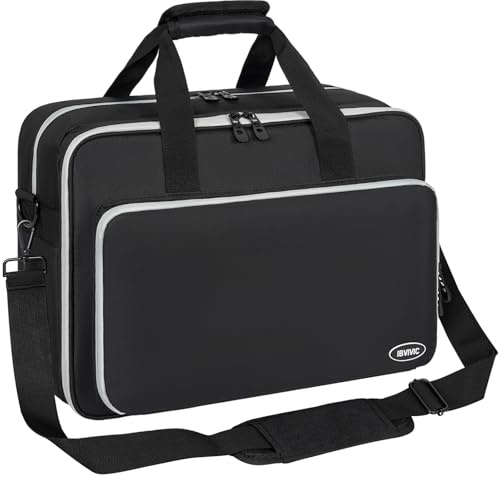 OUUTMEE Tasche für PlayStation 4/5, Tragetasche für unterwegs, Umhängetasche kompatibel mit PlayStation 5, Schützende Aufbewahrungstasche für Konsolen-Disc/Digital Edition, Spielkarten, HDMI