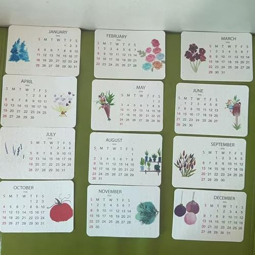 Bio Saatgut Kalender 2026 – Garten Wandkalender Mit 12 Sorten Samen | Einpflanzbarer Monatskalender | Geschenkideen Für Deine Gartenfreunde, Selbstanbaubarer Samenkalender 2026