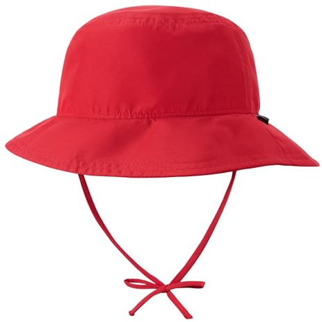 Reima Rantsu UV Kinder Sonnenhut - Bucket-Hat mit breiter Krempe, Sommerhut für Kinder, Jungen und Mädchen, Schnellverschluss, atmungsaktives Polyester, maschinenwaschbar - Reima Red, 56