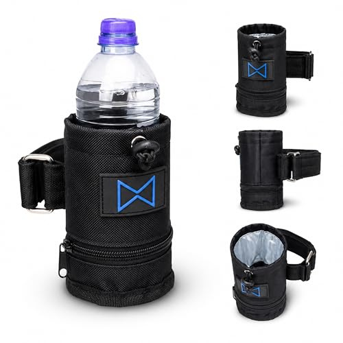 Mobility Cup Holder for Adults – Portable Water Bottle & Drink Holder for Wheelchairs, Walkers, Rollators, Transport Chairs & Mobility Scooters – Adjustable, Removable, Insulated Cup Carrier